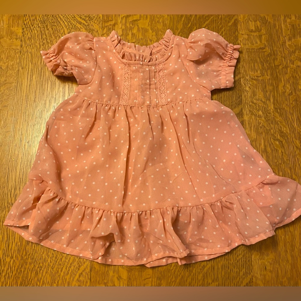 #K30 🌈 | Baby Gap | Salmon/White Polka Dot Dress | 3-6 months